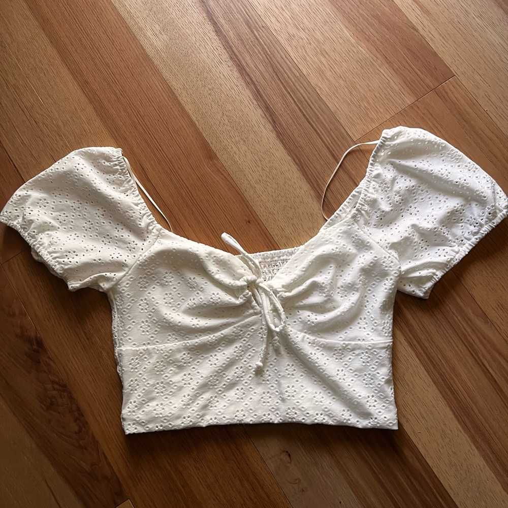 Boho white crop top